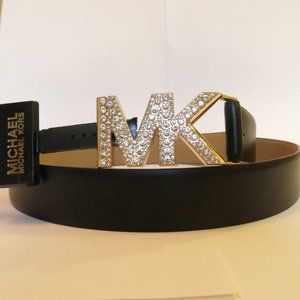 Michael Kors Stud Black Logo Belt BNWT